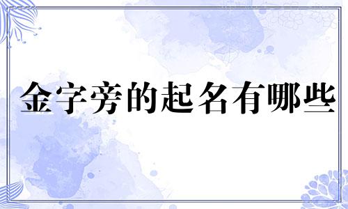 金字旁的起名有哪些