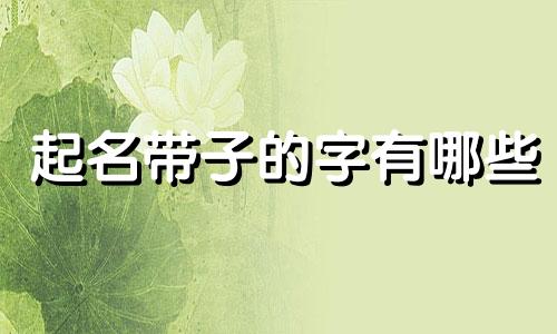 起名带子的字有哪些