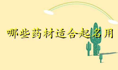 哪些药材适合起名用