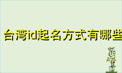 台湾id起名方式有哪些