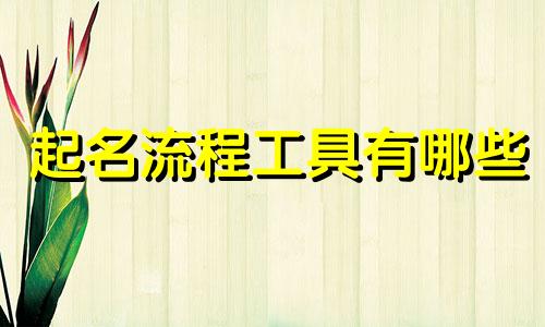 起名流程工具有哪些