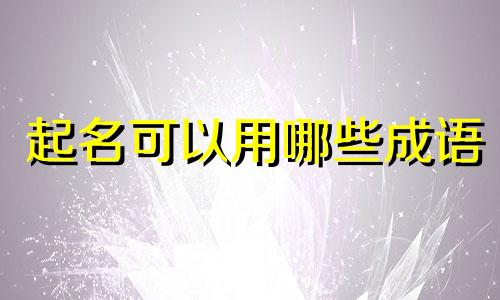 起名可以用哪些成语