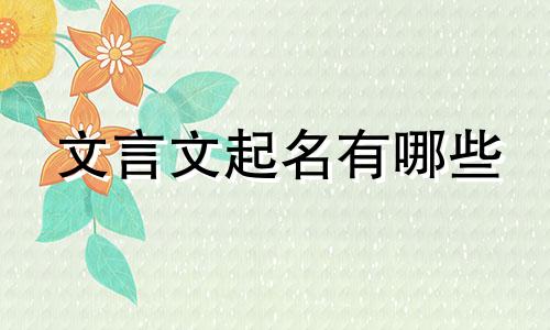 文言文起名有哪些