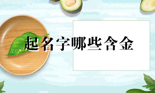 起名字哪些含金