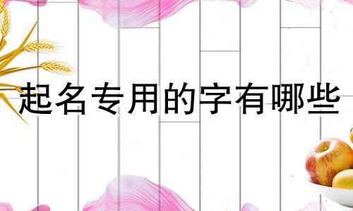 起名专用的字有哪些