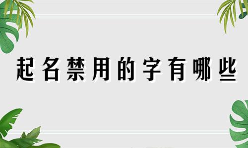 起名禁用的字有哪些