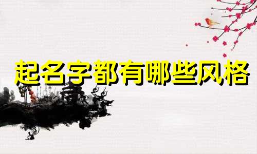 起名字都有哪些风格