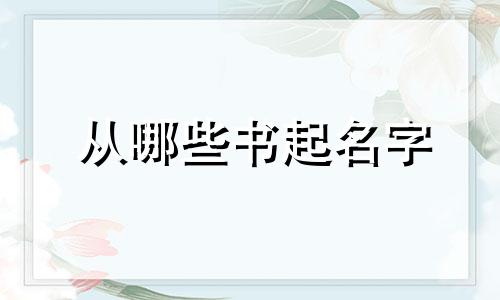 从哪些书起名字