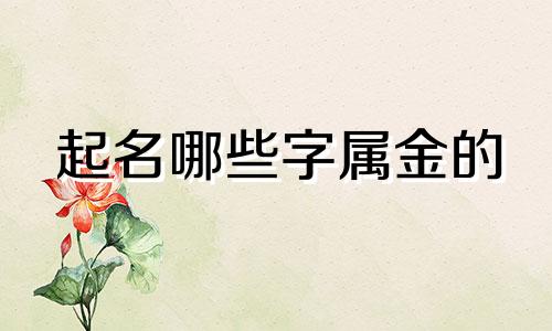 起名哪些字属金的