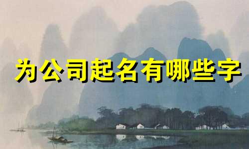 为公司起名有哪些字