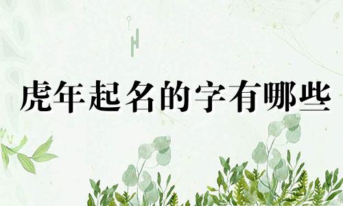 虎年起名的字有哪些