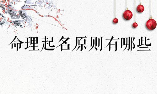 命理起名原则有哪些