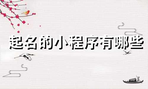 起名的小程序有哪些