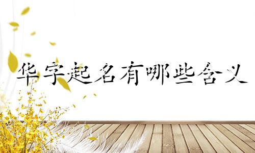 华字起名有哪些含义