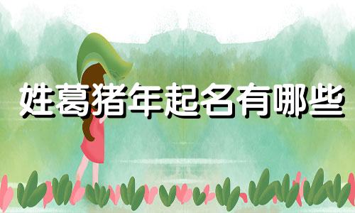 姓葛猪年起名有哪些