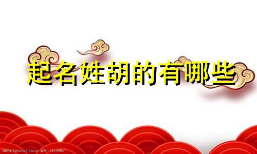 起名姓胡的有哪些