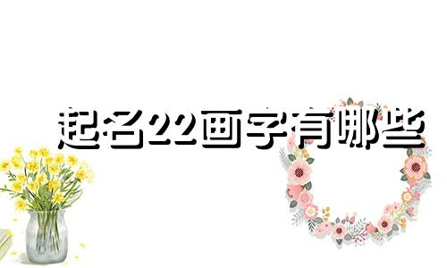 起名22画字有哪些