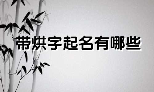 带烘字起名有哪些