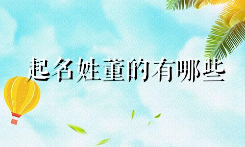 起名姓董的有哪些