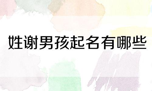 姓谢男孩起名有哪些