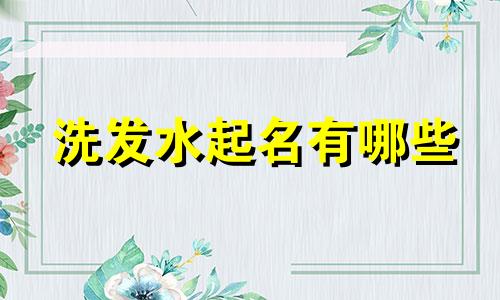 洗发水起名有哪些