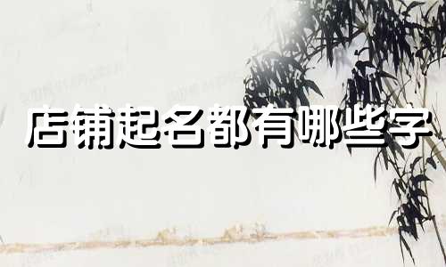 店铺起名都有哪些字
