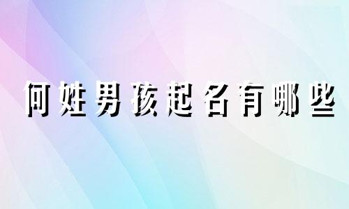 何姓男孩起名有哪些