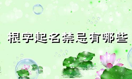 根字起名禁忌有哪些