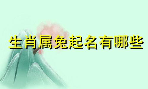 生肖属兔起名有哪些