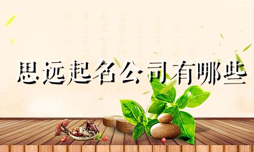 思远起名公司有哪些