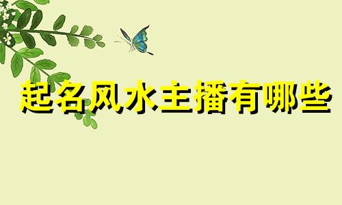 起名风水主播有哪些