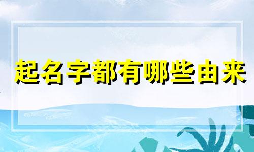起名字都有哪些由来