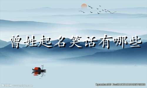 曾姓起名笑话有哪些