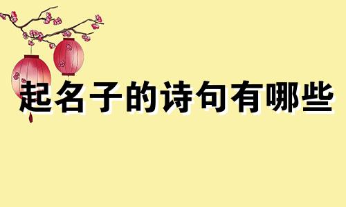 起名子的诗句有哪些