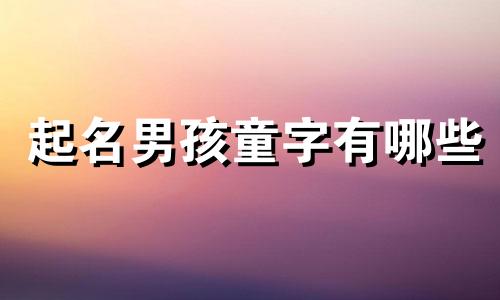 起名男孩童字有哪些