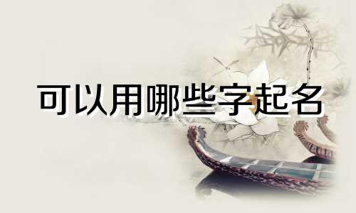 可以用哪些字起名