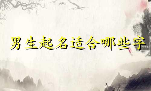 男生起名适合哪些字