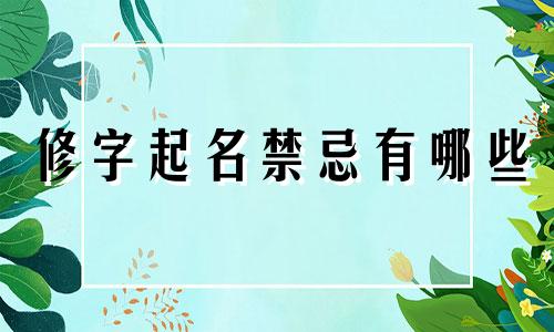 修字起名禁忌有哪些