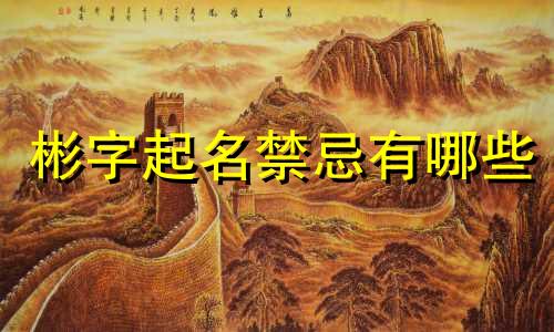 彬字起名禁忌有哪些