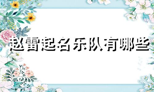 赵雷起名乐队有哪些