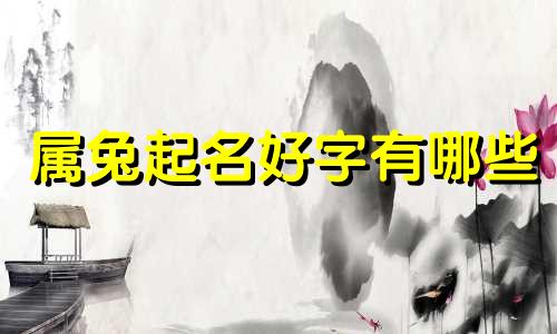 属兔起名好字有哪些