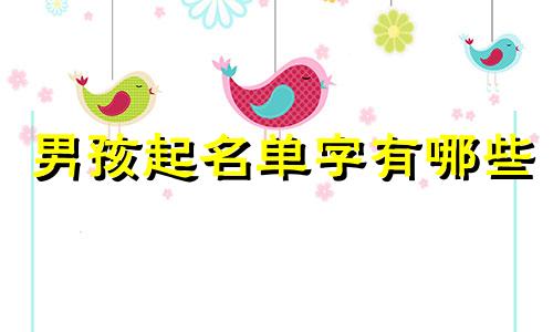 男孩起名单字有哪些