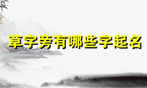 草字旁有哪些字起名