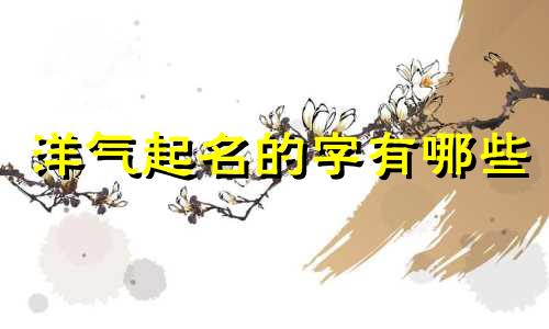 洋气起名的字有哪些
