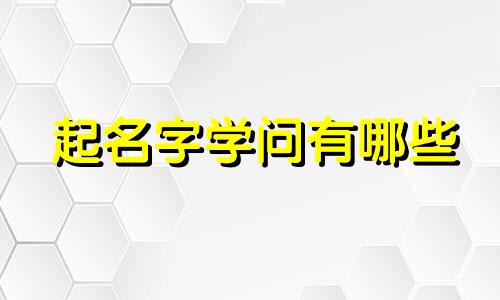 起名字学问有哪些