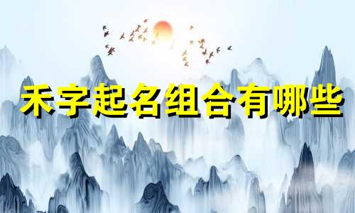 禾字起名组合有哪些