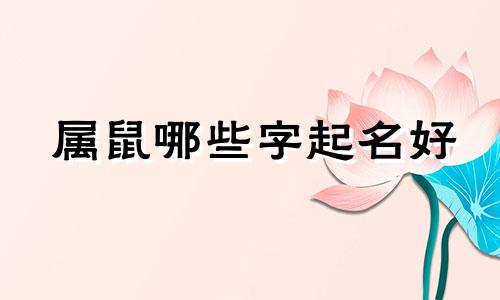 属鼠哪些字起名好