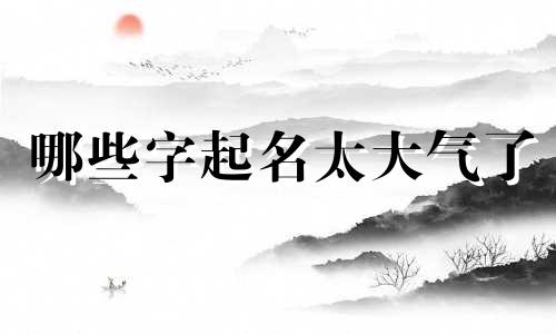 哪些字起名太大气了