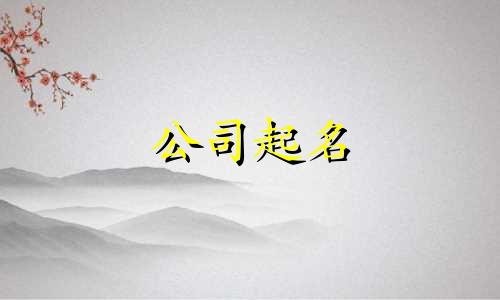 公司起名 吉祥字有哪些