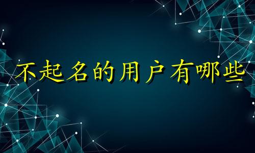 不起名的用户有哪些